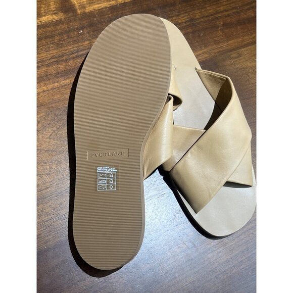 Everlane The Day Crossover Sandals in Light Taupe New Womens Slides Flats - Picture 8 of 13